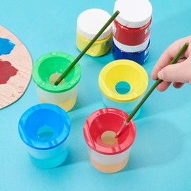 NBEADS 20 Pcs Plastic Paint Cups, No Spill Palette Cups with Lids Clear Paint Cup Art Supply for Primary School Aged Students Paint School Classroom