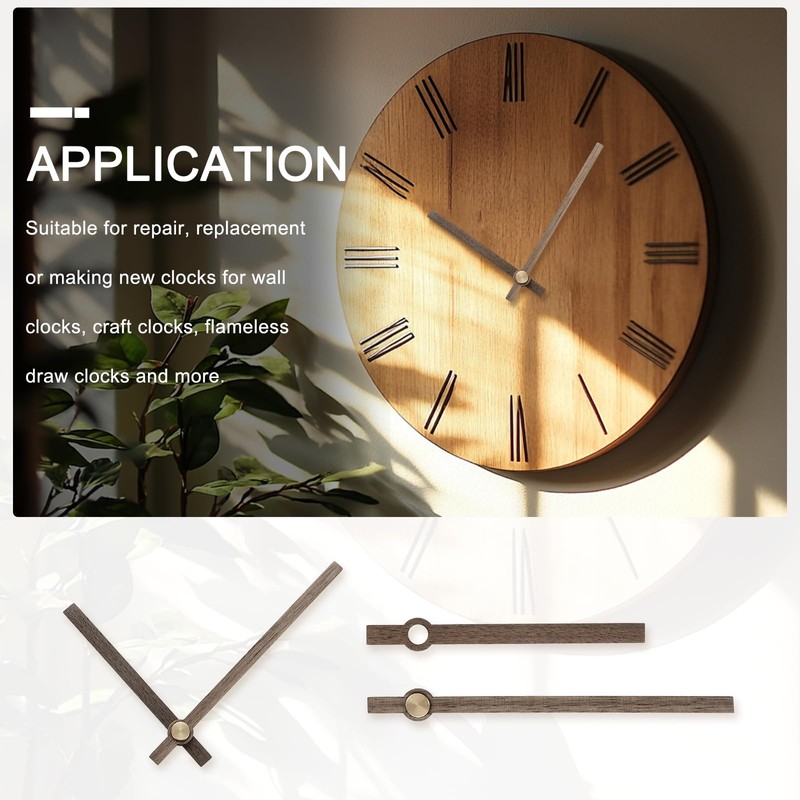 sourcing map 5 Set Wooden Clock Hands Only,Walnut Wood Clock