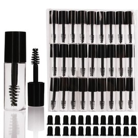 COSIDEA - 29 tubos vacíos de 3 ml y varita para aceite de ricino, tamaño pequeño de muestra para el crecimiento de pestañas, 29 PCS, 87 Piece Set