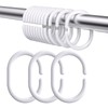 Simkopy Shower Curtain Hooks,24 Pack Plastic Curtain Hanging Rings,C-Shaped Shower