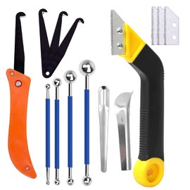 LABOFiC 14pcs Grout Removal Tool, Caulking Removal Tools Tile Grout Saw and Grout Hand Saw with 3 Pieces Extra Blades, Tile Joint Cleaning Tool, Caulking Edge Kit, Tile Caulk Finishing Tool