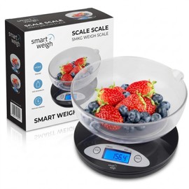 Smart Weigh Digital Kitchen Scale with Removable Bowl – 11lb/5kg Capacity, 0.1oz/1g Precision – High Accuracy Food Scale for Baking, Cooking & Meal Pr