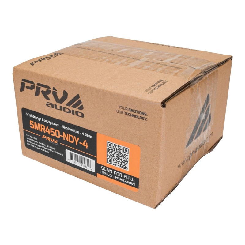 PRV AUDIO 5MR450-NDY-4, 5 Inches Midrange Speaker, High End Neodymium