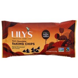 Lily's Sweets, Dark Chocolate Baking Chips, 9 Ounce