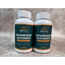 BioReset Nutrition 2x BioReset Nutrition Magnesium Glycinate Enhanced Absorption 90 Capsules