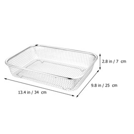 HEMOTON Stainless Steel Strainer for Sink, Stainless Steel Strainer, Strainer Basket for Kitchen Sink, Metal Strainer, Square Over Sink Strainer, Frying Basket, Rectangular Sieve, Kitchen Strainers