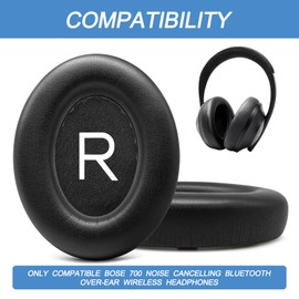 Gvoears Ear Pads Replacement for Bose 700 Noise Cancelling Headphones, Soft Memory Foam and Protein Leather Earpads Cushions for Bose NC700 (Black)