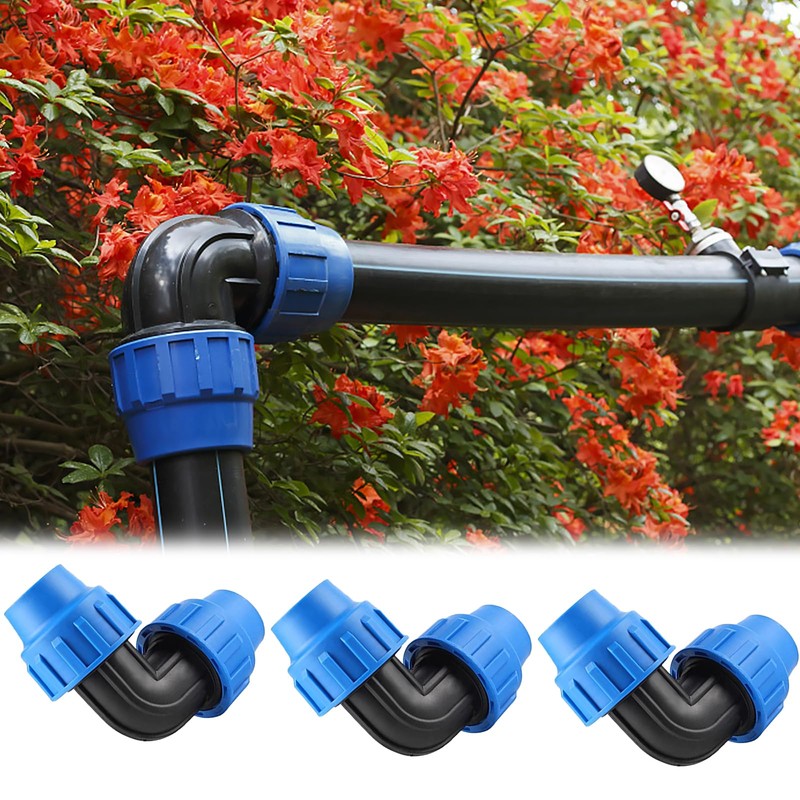 PP Compression Fitting Angle 32 mm PE Pipe, Pack of