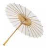 Quasimoon 38" White Nylon Parasol Umbrella with Elegant Handle