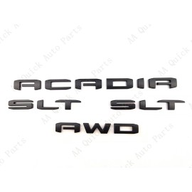 GMC 6PC Matte Black Door Rear Tailgate Acadia SLT AWD Letter Emblem 2020-2023 Acadia