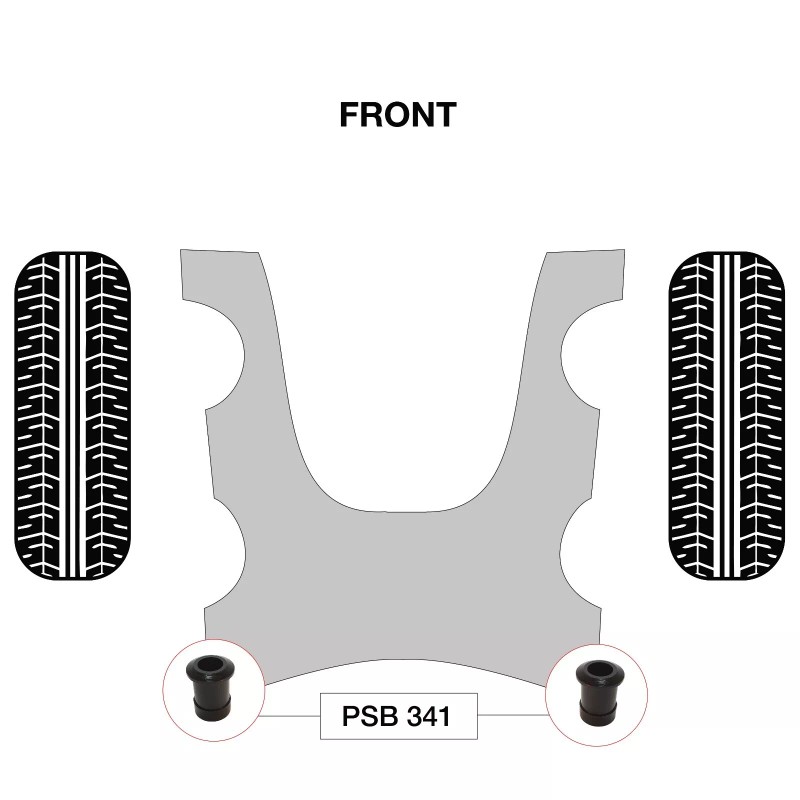 PSBushings 2x Front Sub Frame Bushing Polyurethane Bushing Kit -