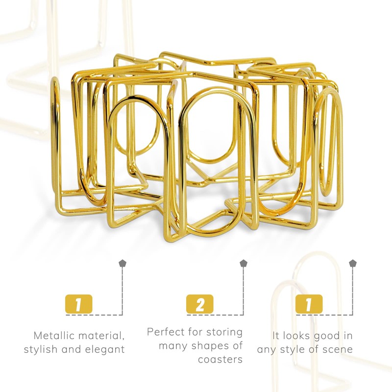 Coaster Holder, 4 PCS Metal Holder for Square or Round