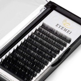 Eyelash Extension 0.15 C Curl 14mm Tray Mink Eyelash Extensions Individual Lashes Classic Faux Mink Eyelash Extension Supplies for Professional Salon Eyelashes by EYEMEI (C-0.15-14mm)