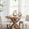 2 PCS White Gold Decor Accent Ceramic Statue White Mid