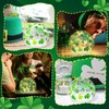 2 Pcs St Patrick's Day Decorations Lighted Glass Ball Tabletop