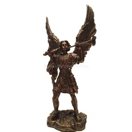 US Archangel St. Gabriel Mini Statue with Messenger's Trumpet Statue Sculpture
