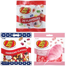 Jelly Belly Top 3er Mix - 20 Flavours Mix mit den beliebtesten Sorten, American Classics und Cotton Candy - Jelly Beans (3 x 70g)