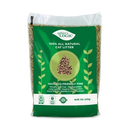 Nature's Logic 100% Natural Pine Pellet Cat Litter - 100% Ponderosa Pine, Dust-Free, Unscented, Biodegradable - Safe for Cats, Kittens, Reptiles & Small Pets - Highly Absorbent - 12 lb Bag