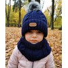 Alur Children's Unisex Beanie with Loop Scarf Set Winter Hat