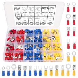 YIXISI 180 Pieces Crimp Terminals Assortment Set, Electrical Cable Lugs, Crimp Connector Set, for Electrical Wiring