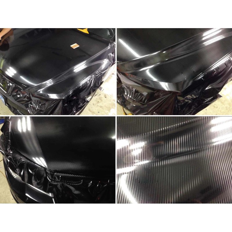 AUTOGOODY 15ft x 5ft Gloss Black 4D Carbon Fiber Vinyl