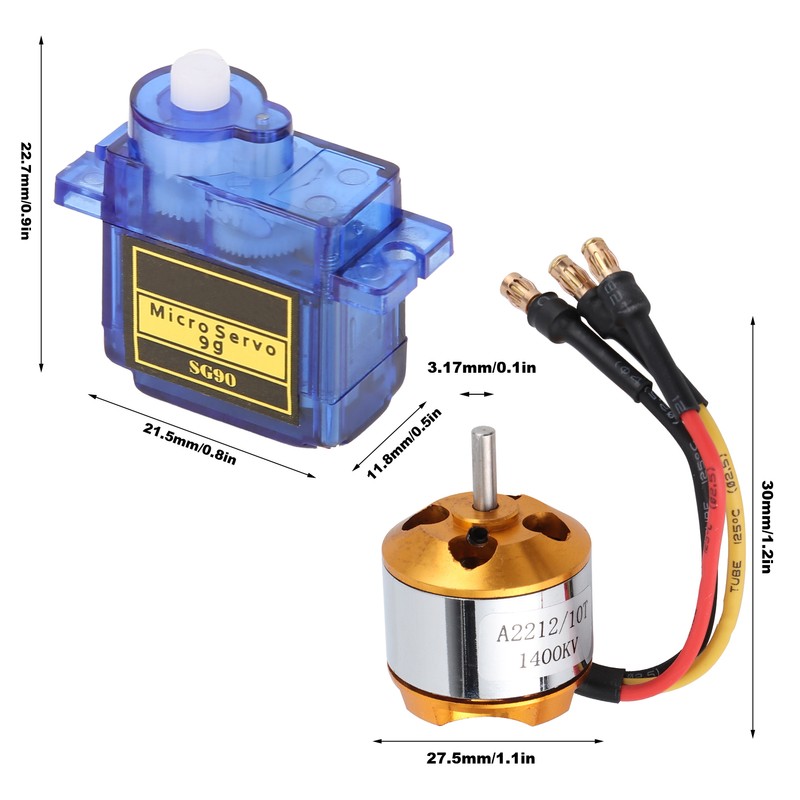 2212 1400KV Motor 8060 Propeller 9G Servo 30A XT60 ESC