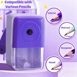 Manual Color Pencil Purple Small Sharpener Handheld for Kids for Colored Pencils