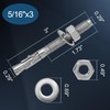 5/16"x 3" Concrete Anchor Bolts,10PCS 304 Stainless Steel Wedge Anchors