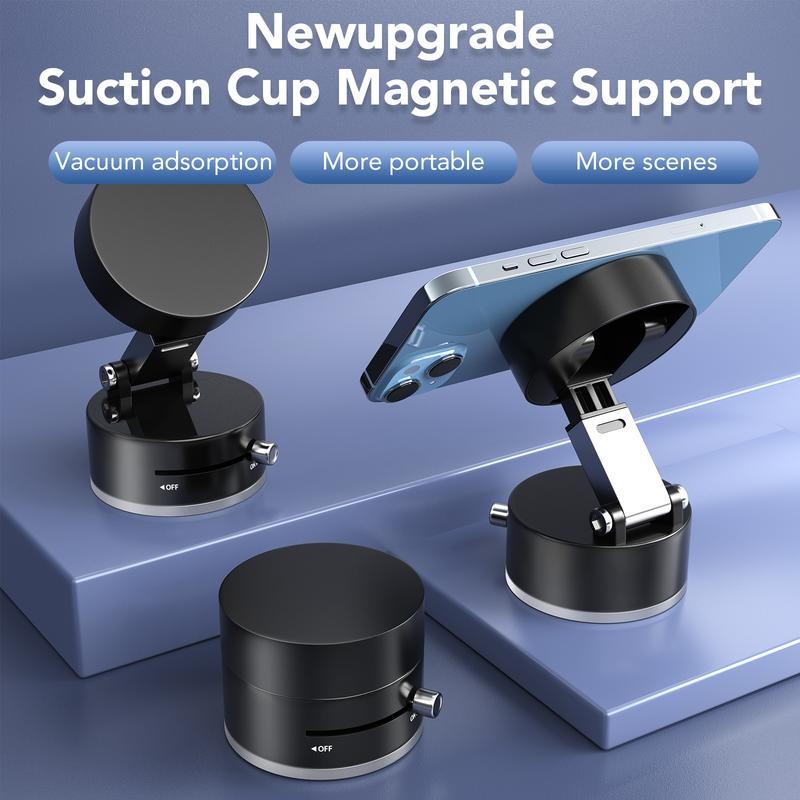 Magnetic Vacuum Phone stand holder ,foldable and portable design,strong magnet,suitable