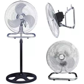 Berlina Ventilador 3 En 1 Negro Y Cromo 3 Aspas Metal 18  Diámetro