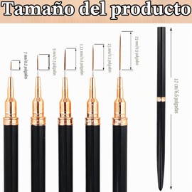 Pinceles para Nail Art Vesaneae – Set 5 tamaños para diseños precisos