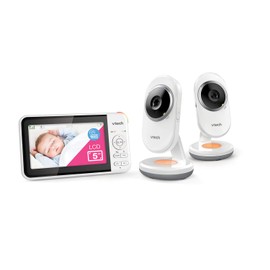 VTech BM5250N 5'' 2-Camera Full Colour Video Baby Monitor, White (BM5250N-2)