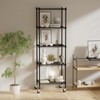 5 Tier Storage Shelves with Wheels, Heavy Duty Metal Garage