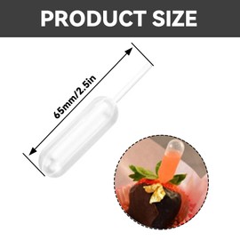 50Pcs Disposable Plastic Transfer Pipettes Droppers Portable Mini Liquid Transfer Dropper Transparent Clear Dessert Squeeze Liquid Pipettes for Cupcakes Essential Oils