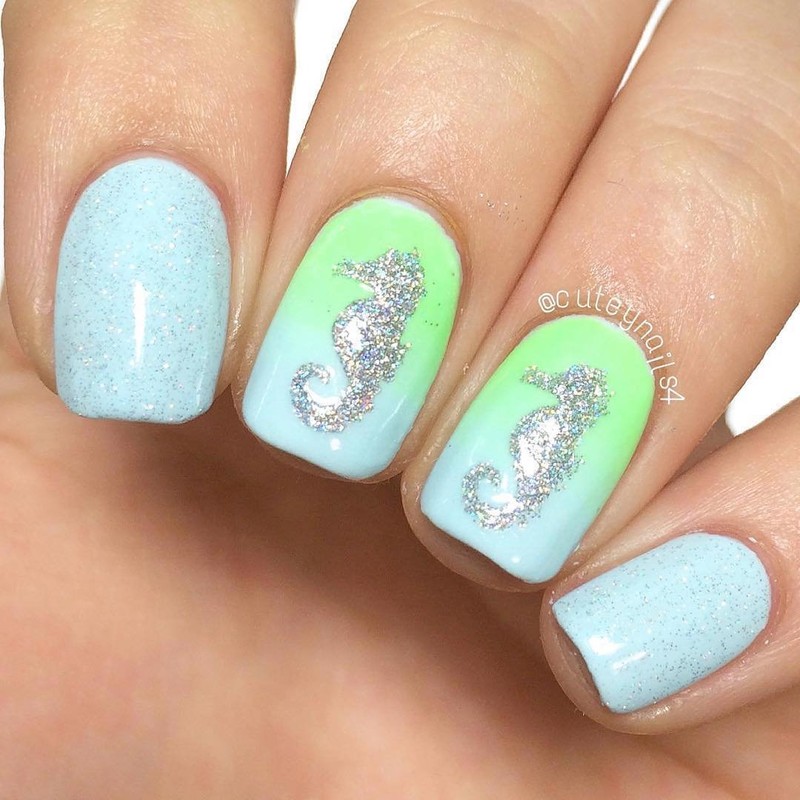 Whats Up Nails - Seahorse Vinyl Stencils for Nail Art