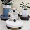 Removable Round Flower Pot Tray with Wheels, Rotating Plant Stand