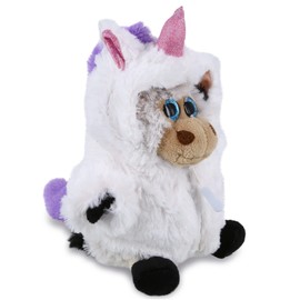 DolliBu Sitting Cow Unicorn Plush Stuffed Animal Toy - Super Soft Cowcorn Dress Up with Removable Plush Unicorn Outfit, Cute Fantasy Wildlife Gift with Name Personalization - 7 Inches