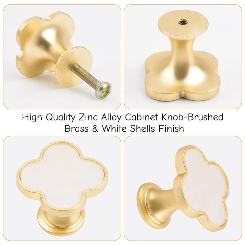 MOROBOR 6PCS Four-Leaf Clover Handle, Creative Cabinet Drawer Pulls Multifunctional