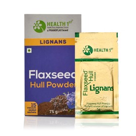 HEALTH 1st Flaxseed Hull Powder Lignans, 75 Grams (15 sachets x 5 Gm)