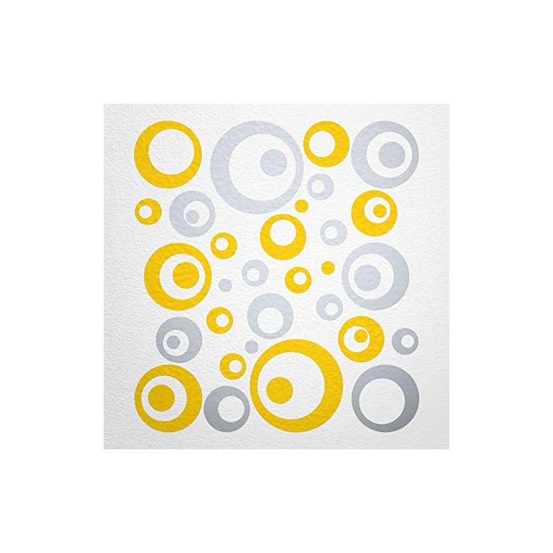 WANDfee® Wall Tattoo, Circles, Dots, 50 Stickers, Colour Choice For