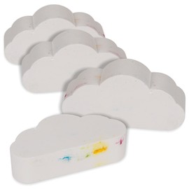 Geschenkset Badebomben Badeperlen Badezusatz mit ätherischen Ölen für Frauen Freundin Mama Kinder, Geschenk für Geburtstag Weihnachten Muttertag (4x 100g, Regenbogen Badewolken)