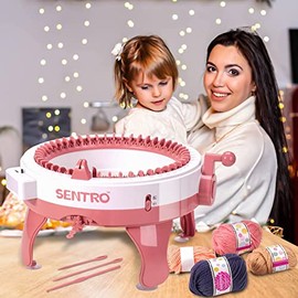 Knitting Machine,Knitting Machine 48 Needles with Row Counter Adults/Child,Intelligent Loom Circular Knitting Machine,Knitting Board Rotary Double Knitting Machine kit (48K)