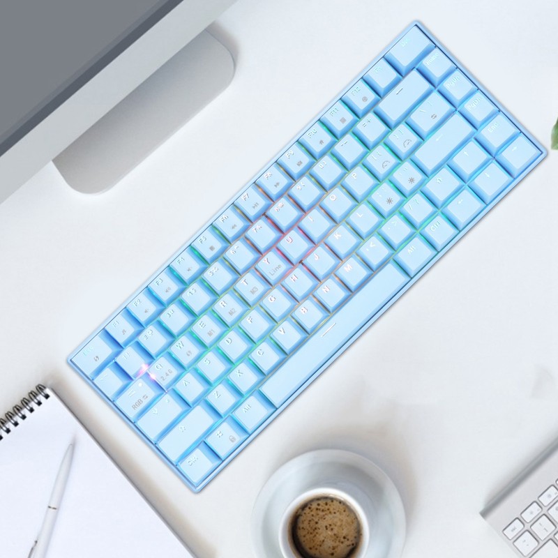 Mechanical Keyboard 82 Keys RGB Three Modes Support Wireless 2.4G