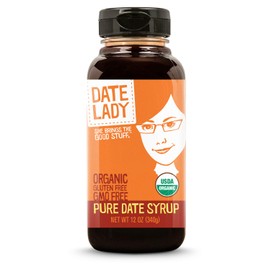 Date Lady Organic Date Syrup 12 oz Squeeze Bottle | Vegan, Paleo, Gluten-free & Kosher | Sugar Substitute | More Nutrition Than Maple Syrup or Honey