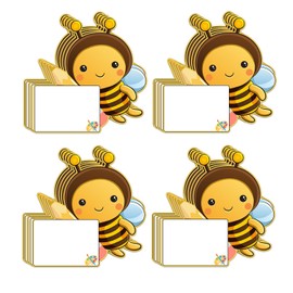 50pcs Bees Cutouts Summer Bee Bulletin Board Bee Classroom Name Tags Labels Bee Accents Greeting Nameplates Paper Cutouts for Teacher Student Back to School Party Supplies