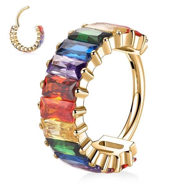 AROWRO 316L Surgical Steel Hinged Huggie Earrings Small Hoop Earrings