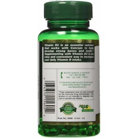 Bluezone Mall Natures Bounty Vitamin D3 Rapid Release Softgels Supplement 1000 IU 120ct 2 Pack