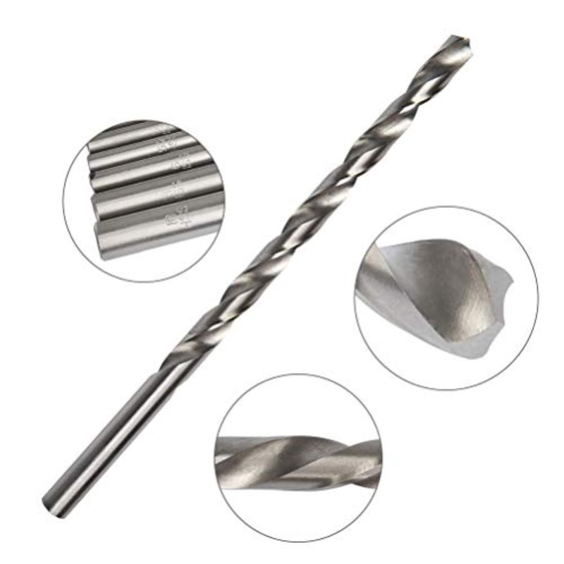 5pcs Extra Long Wood Drill Bit Set, High Speed Steel