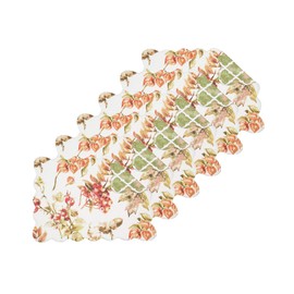 C&F Home Maple Botanical Leaf Reversible White Trellis Set of 6 Cotton Machine Washable Scallop Edge Fall Harvest Quilted Placemat Placemats for Dining Kitchen Tabletop Home Decor Decoration