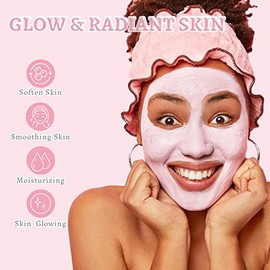 ANAI RUI Mascarilla Facial Rosa, Mascarilla De Arcilla Con Arcilla Rosa Caolín, Niacinamida, Colágeno, Ácido Hialurónico Para Hidratar Y Suavizar La Piel, Minimizadores De Poros, Remov